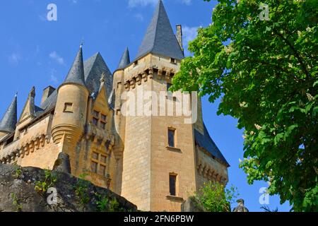 Frankreich, Dordogne, Perigord, Vezere Valley, Saint Leon sur Vezere, beschriftet Les Plus Beaux Villages de France; die schönsten Dörfer Frankreichs, V Stockfoto