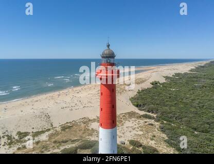 Frankreich, Charente Maritime, La Tremblade, Leuchtturm La Coubre, Charente Maritime (Luftaufnahme) Stockfoto