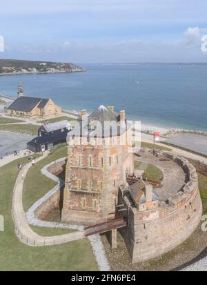 Frankreich, Finistere, Camaret-sur-Mer, regionale natürliche Armoric Park, die Vauban Turm, als Weltkulturerbe der UNESCO Stockfoto