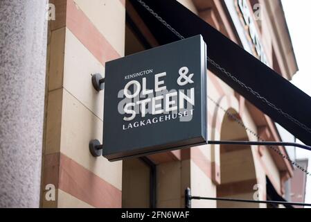 Ole & Steen Lagkehuset Bakery Cafe Logo Shop-Schild Stockfoto