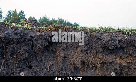 Landschaft Schotterstraße steigt auf einem Hügel, natürliche Landschaft Stockfoto