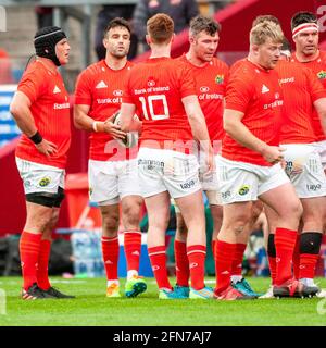 Limerick, Irland. 14. Mai 2021. Während des Guinness PRO14 Rainbow Cup Round 3-Spiels zwischen Munster Rugby und Connacht Rugby im Thomond Park in Limerick, Irland am 14. Mai 2021 (Foto von Andrew SURMA/SIPA USA) Kredit: SIPA USA/Alamy Live News Stockfoto