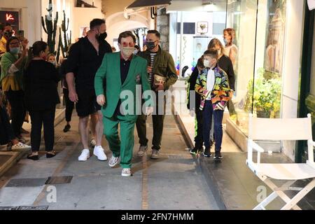 Sir Elton John Urlaub auf Capri (Italien) mit Ehemann David Und ihre Kinder Zachary und Elia Stockfoto