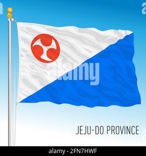 Jeju-do Provinz, Südkorea offizielle Flagge, asiatisches Land, Vektorgrafik Stock Vektor