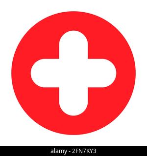 Krankenhaus Kreuz Symbol, Medizinische Gesundheit Symbol isoliert auf weißem Hintergrund. Notfalldesign . Stock Vektor