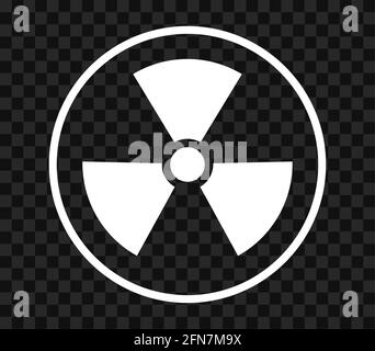 Strahlungsgefährdend auf leerem Hintergrund isoliertes Symbol. Flaches Warnschild. Stock Vektor