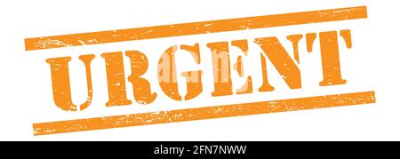 DRINGENDER Text auf orangefarbenem grungy Vintage-Stempel. Stockfoto