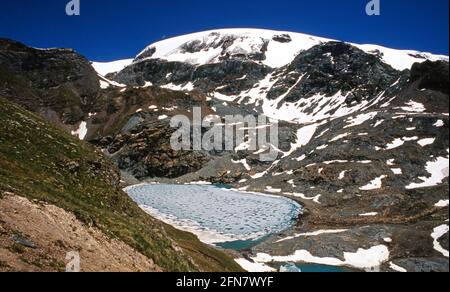 Lago Superiore delle Cime Bianche, Val d'Ayas Stockfoto