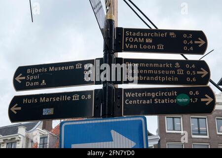 Touristenschild In Amsterdam Niederlande 20-2-2020 Stockfoto