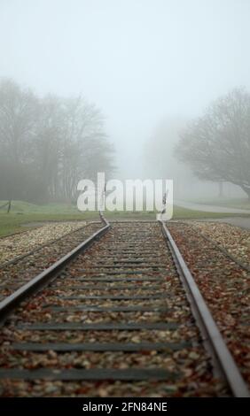 Denkmal im Durchgangslager Westerbork in den Niederlanden. Von hier aus wurden die niederländischen juden mit dem Zug zu ihrer Vernichtung transportiert Stockfoto