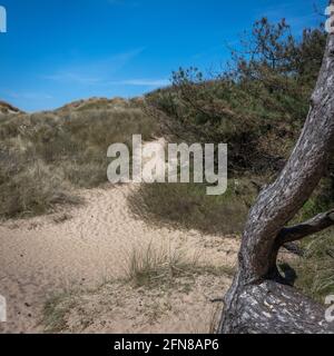 Eine malerische Aussicht auf Ainsdale Sands, Southport, Merseyside, Greater Manchester. Stockfoto