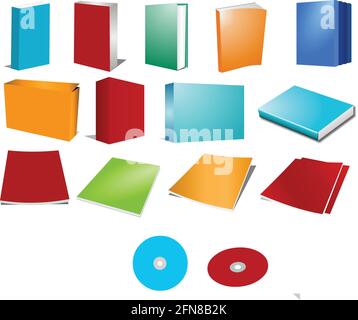 Bücher verschiedener Art, Symbol, isoliert auf weißem Hintergrund. Stock Vektor