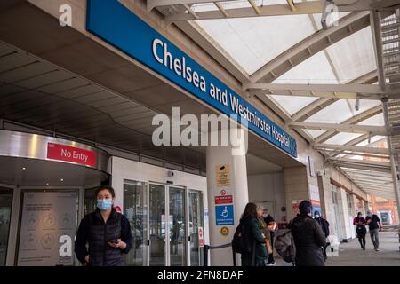 London-August 2022: Chelsea und Westminster Hospital an der Fulham Road im Westen Londons Stockfoto