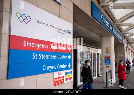 London-August 2022: Chelsea und Westminster Hospital an der Fulham Road im Westen Londons Stockfoto