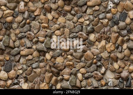 Nahtlose Textur der Steinwand Fluss Gestein Muster Natur Hintergrund. Stockfoto