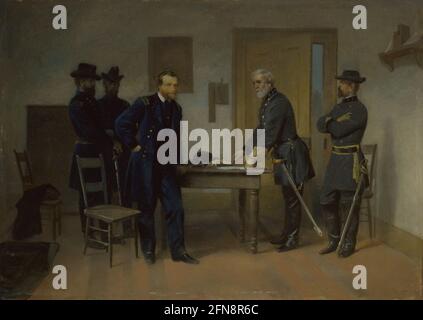 Lee gibt sich Grant bei Appomattox, ca. 1870. Stockfoto