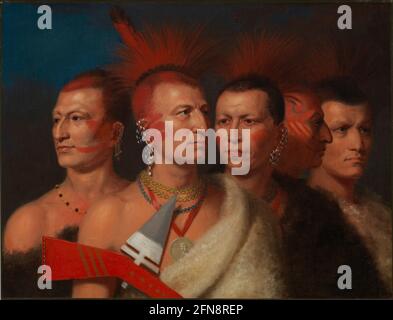 Young Omahaw, war Eagle, Little Missouri und Pawnees, 1821. Stockfoto