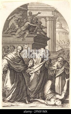 Sapphira mit dem Tod bestraft, 1608/1611. Stockfoto