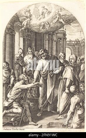 Peter und John Healing the Lahme, 1608/1611. Stockfoto