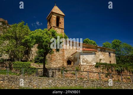 Dorf l'Espà, unter der Südwand von Pedraforca, im Gósol-Tal (Berguedà, Katalonien, Spanien, Pyrenäen) Stockfoto