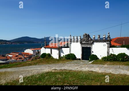 Casa de Leiras, Rio Minho im Hintergrund, Caminha, Provinz Minho, Nordportugal Stockfoto