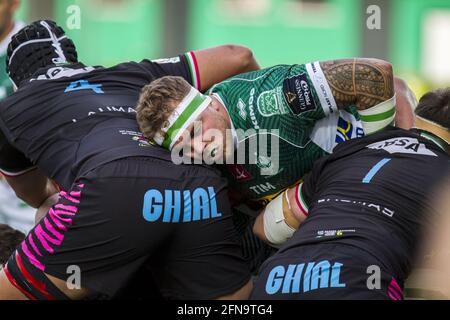 Monigo Stadium, Treviso, Italien, 15. Mai 2021, 15/05/2021; Foto Alfio Guarise; Guinness Pro14 Rainbow Cup; Stadio Monigo Treviso; Benetton vs Zebre während des Rainbow Cup - Benetton Treviso vs Zebre Rugby, Rugby Guinness Pro 14 Spiel - Foto Alfio Guarise / LM Stockfoto