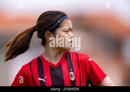 Yui Hasegawa (Mailand) während des Spiels der italienischen Frauen der Serie A zwischen den Frauen Sassuolo 0-0 Mailand Frauen im Enzo Ricci Stadion am 15. Mai 2021 in Sassuolo, Italien. Quelle: Maurizio Borsari/AFLO/Alamy Live News Stockfoto