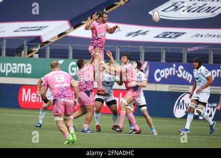 Paris, Frankreich. Mai 2021. Yoann Maestri von Stade Francais während des Rugby-Union-Spiels der französischen Meisterschaft unter den Top 14 zwischen Stade Francais Paris und Montpellier Herault Rugby (MHR) am 15. Mai 2021 im Stade Jean Bouin in Paris, Frankreich - Foto Jean Catuffe/DPPI Credit: DPPI Media/Alamy Live News Stockfoto