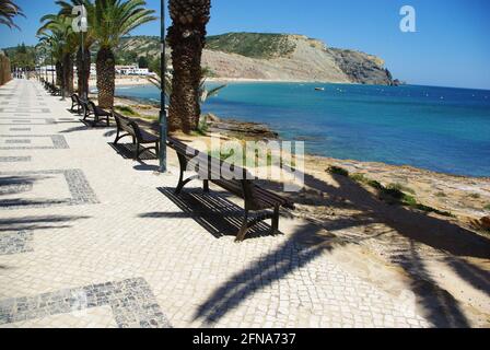 Die Promenade, Praia da Luz, Lagos, Portugal Stockfoto