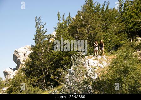 In San Severino Lucano - Italien - am 2020. august - Landschaft von Pollino Nationalpark, ein weites Naturschutzgebiet in Basilicata und Kalabrien, italienische Re Stockfoto