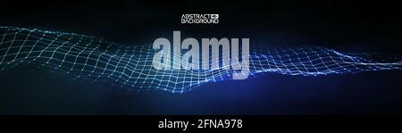 Futuristische Vektorgrafik. Blauer Technologiehintergrund. Big-Data-Vektor. Abstrakter Hintergrund der Technologiewelle. Stock Vektor