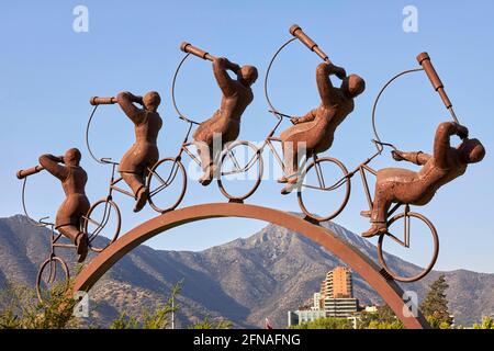 La Busqueda Skulptur im Bicentenario Park Vitacura Parque Bicentenario by Hernan Puelma in Santiago Chile Südamerika Stockfoto