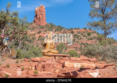 Amitabha Stupa und Friedenspark. Sedona, Arizona, USA. Stockfoto