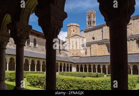 Coister von Sant Miquel, Klöster der romanischen Kathedrale von Santa Maria, La Seu d'Urgell, Lleida, Katalonien, Spanien Stockfoto