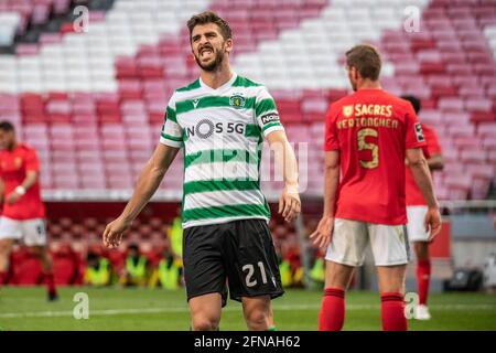 Lissabon, Portugal. Mai 2021. Paulinho von Sporting während des NOS-Spiels der Herren Liga zwischen SL Benfica und Sporting CP am 15. Mai 2021 im Luz-Stadion in Lissabon, Portugal Quelle: SPP Sport Pressefoto. /Alamy Live News Stockfoto