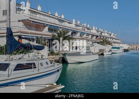 Westliches Fischerdorf in Alcossebre, Costa del Azahar Provinz Castellon, Spanien, Europa Stockfoto