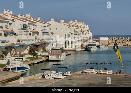 Westliches Fischerdorf in Alcossebre, Costa del Azahar Provinz Castellon, Spanien, Europa Stockfoto