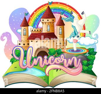 3D Pop-up-Buch mit Märchen Thema Illustration Stock Vektor