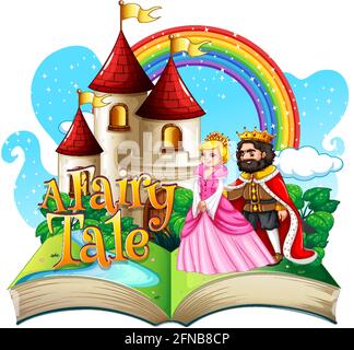 3D Pop-up-Buch mit Märchen Thema Illustration Stock Vektor