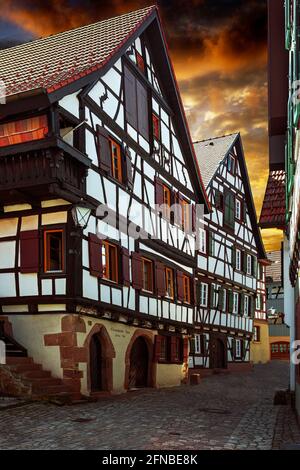 Historische Altstadt von Schiltach im Schwarzwald Stockfoto