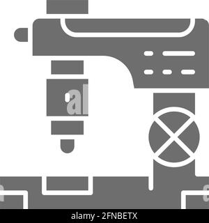 CNC-Fräsmaschine, Laser-Metall-Schneiden, Graviermaschine graues Symbol. Stock Vektor