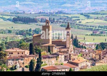 Panoramablick auf Vinci, Florenz, Italien, berühmt für den in dieser Gegend geborenen Künstler Leonardo Stockfoto