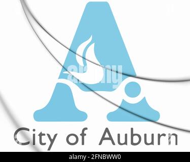 3D-Siegel von Auburn (Bundesstaat Alabama), USA. 3D-Illustration. Stockfoto