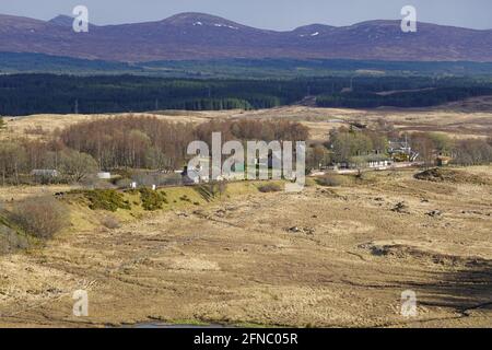 Rannoch Station ein isolierter Bahnhof an der West Highland Railway Line Scottish Highlands, Vereinigtes Königreich Stockfoto