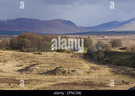 Rannoch Station ein isolierter Bahnhof an der West Highland Railway Line Scottish Highlands, Vereinigtes Königreich Stockfoto