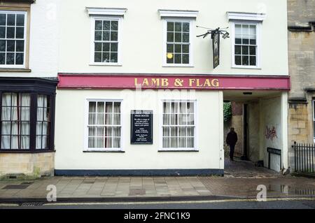 Der Pub Lamb and Flag, St Giles, Oxford, wurde nach der Coronavirus-Pandemie gezwungen, seine Türen zu schließen Stockfoto