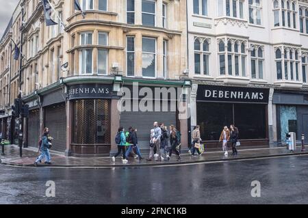 Das Debenhams Kaufhaus in Oxford ist eines der vielen Geschäftsschließungen in der Stadt. Stockfoto