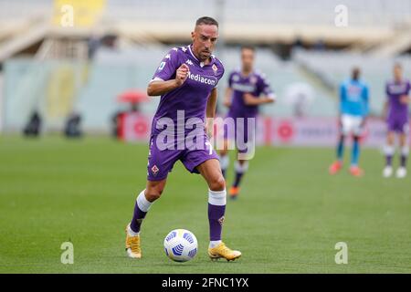 Florenz, Italien. Mai 2021. Franck Ribery (ACF Fiorentina) in Aktion während ACF Fiorentina vs SSC Napoli, Italienische Fußballserie A Spiel in Florenz, Italien, Mai 16 2021 Kredit: Unabhängige Fotoagentur/Alamy Live Nachrichten Stockfoto