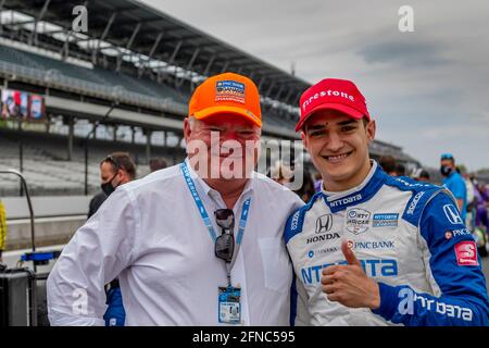 Indianapolis, Indiana, USA. Mai 2021. ALEX PALOU (10) aus Barcelona, Spanien, wird 3. Beim GMR Grand Prix auf dem Indianapolis Motor Speedway in Indianapolis, Indiana. Kredit: Eddie Hurskin Grindstone Medien/ASP/ZUMA Wire/Alamy Live Nachrichten Stockfoto