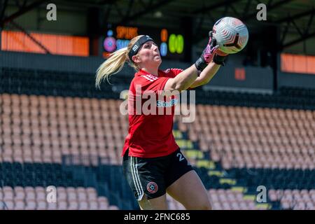 London, Großbritannien. Mai 2021. Fran Kitching (20 Sheffield United) vor dem Vitality Womens FA Cup-Spiel zwischen Tottenham Hotspur und Sheffield United im Hive in London, England. Kredit: SPP Sport Pressefoto. /Alamy Live News Stockfoto